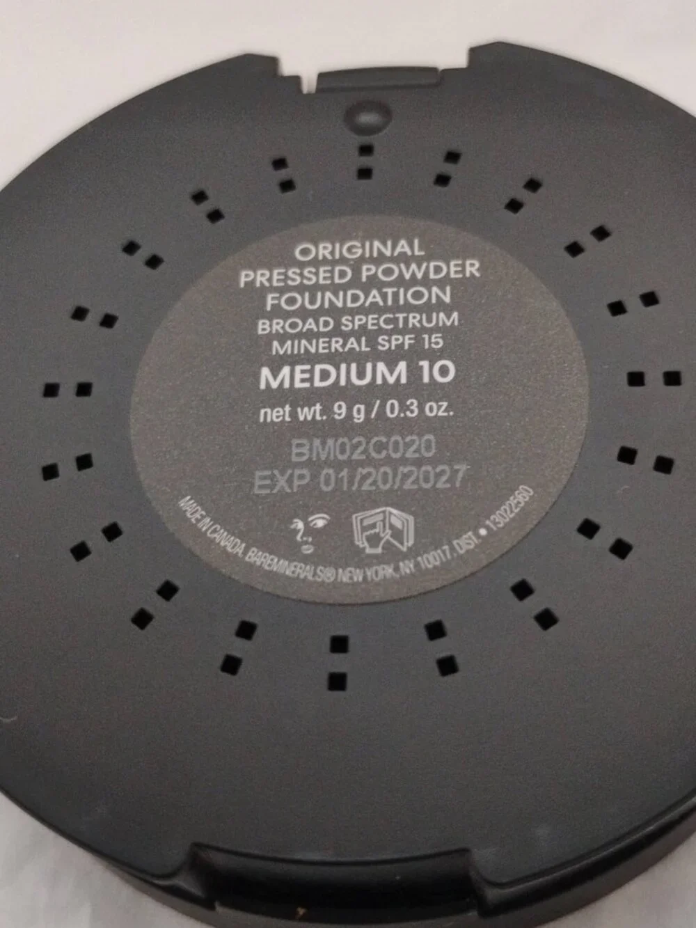 bareMinerals 'Medium #10' Original Pressed Powder /W SPF 15 - NWT